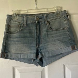 American Eagle High Rise Shortie Jean Shorts
